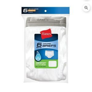 Hanes Boys Large White 6 Pack Tagless Brief - New